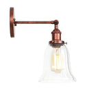 GobekUsa Loft Clear Glass Rustic LED Wall Light - Industrial Style Iron Wall Lamp