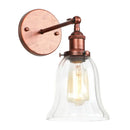 GobekUsa Loft Clear Glass Rustic LED Wall Light - Industrial Style Iron Wall Lamp