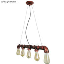 GobekUsa Industrial Rustic Water Pipe Island Chandelier Light Fixture