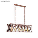 GobekUsa Industrial Cross-Framed Dining Room Island Light with 6 Rustic Metal Lights