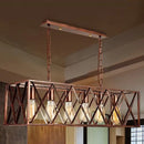 GobekUsa Industrial Cross-Framed Dining Room Island Light with 6 Rustic Metal Lights