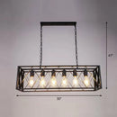 GobekUsa Industrial Cross Framed Pendant Light in Black for Dining Room - Iron Hanging Island Light