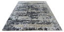 Peach and Charcoal Modern Abstract Area Rug 8x10 - Bamboo Silk