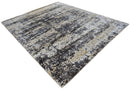 Peach and Charcoal Modern Abstract Area Rug 8x10 - Bamboo Silk