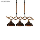 GobekUsa Industrial Metal and Rope Pendant Light - Rustic Kitchen Island Lamp Kit with 3 Lights
