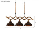 GobekUsa Industrial Metal and Rope Pendant Light - Rustic Kitchen Island Lamp Kit with 3 Lights