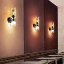 GobekUsa Double Head Iron Net Glass Wall Lamp for Modern Lighting Home Decor