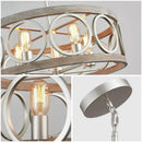 GobekUsa Industrial Farmhouse Chandelier Retro Iron Wood Grain Ceiling Light