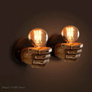 Industrial fist resin wall lamp bedroom vintage hand sconce by Decorbites