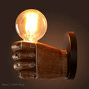 Industrial fist resin wall lamp bedroom vintage hand sconce by Decorbites