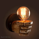 Industrial fist resin wall lamp bedroom vintage hand sconce by Decorbites