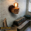 Industrial fist resin wall lamp bedroom vintage hand sconce by Decorbites