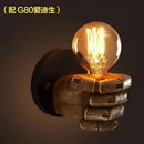 Industrial fist resin wall lamp bedroom vintage hand sconce by Decorbites