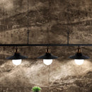 GobekUsa Industrial Flared Metal Ceiling Light with Adjustable Chain and 2/3 Lights - Black