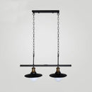 GobekUsa Industrial Flared Metal Ceiling Light with Adjustable Chain and 2/3 Lights - Black