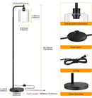 Industrial Floor Lamp, Modern Standing Lamps with Hanging Clear Glass Shade