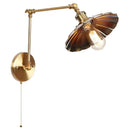 GobekUsa Gold LED Industrial Wall Lamp with Pull Chain Switch