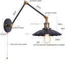 GobekUsa Gold LED Industrial Wall Lamp with Pull Chain Switch
