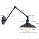 GobekUsa Gold LED Industrial Wall Lamp with Pull Chain Switch