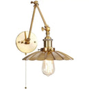 GobekUsa Gold LED Industrial Wall Lamp with Pull Chain Switch