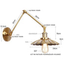 GobekUsa Gold LED Industrial Wall Lamp with Pull Chain Switch