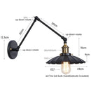 GobekUsa Gold LED Industrial Wall Lamp with Pull Chain Switch