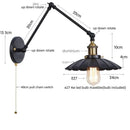 GobekUsa Gold LED Industrial Wall Lamp with Pull Chain Switch