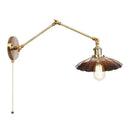 GobekUsa Gold LED Industrial Wall Lamp with Pull Chain Switch