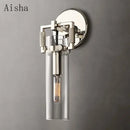 GobekUsa Industrial Glass Wall Lamp Retro Sconce for Bedroom Study Loft Dining Room