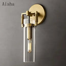 GobekUsa Industrial Glass Wall Lamp Retro Sconce for Bedroom Study Loft Dining Room