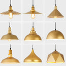 GobekUsa Gold Wrought Iron Chandelier Pendant Light, E27 LED, Nordic Retro Style