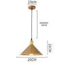 GobekUsa Gold Wrought Iron Chandelier Pendant Light, E27 LED, Nordic Retro Style