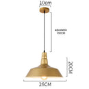 GobekUsa Gold Wrought Iron Chandelier Pendant Light, E27 LED, Nordic Retro Style