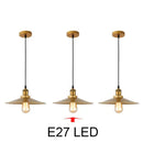 GobekUsa Gold Wrought Iron Chandelier Pendant Light, E27 LED, Nordic Retro Style