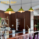 GobekUsa Green Glass Pendant Light: Nostalgic Industrial LED Edison Hanging Lamp for Restaurant & Coffee Shop