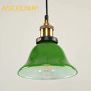 GobekUsa Green Glass Pendant Light: Nostalgic Industrial LED Edison Hanging Lamp for Restaurant & Coffee Shop