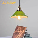 GobekUsa Green Glass Pendant Light: Nostalgic Industrial LED Edison Hanging Lamp for Restaurant & Coffee Shop