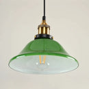 GobekUsa Green Glass Pendant Light: Nostalgic Industrial LED Edison Hanging Lamp for Restaurant & Coffee Shop