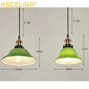 GobekUsa Green Glass Pendant Light: Nostalgic Industrial LED Edison Hanging Lamp for Restaurant & Coffee Shop