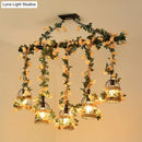 GobekUsa Birdcage Industrial Hemp Rope Suspension Lamp - 3/5-Light Black Ceiling Lighting for Restaurant Island