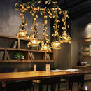 GobekUsa Birdcage Industrial Hemp Rope Suspension Lamp - 3/5-Light Black Ceiling Lighting for Restaurant Island