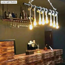 GobekUsa Industrial Hemp Rope Bronze Linear Bar Suspension Light Fixture