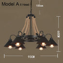 GobekUsa Industrial Hemp Rope Pendant Light with Iron Lampshade