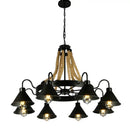 GobekUsa Industrial Hemp Rope Pendant Light with Iron Lampshade