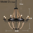 GobekUsa Industrial Hemp Rope Pendant Light with Iron Lampshade