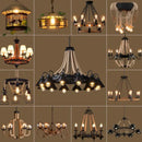 GobekUsa Industrial Hemp Rope Pendant Light with Iron Lampshade