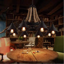 GobekUsa Industrial Hemp Rope Pendant Light with Iron Lampshade
