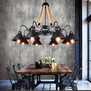 GobekUsa Industrial Hemp Rope Pendant Light with Iron Lampshade