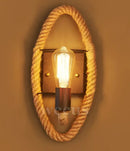 Industrial hemp rope wall lamp living room sconce with filament bulb by Decorbites