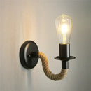 Industrial hemp rope wall lamp with red valve for kitchen living room by Decorbites